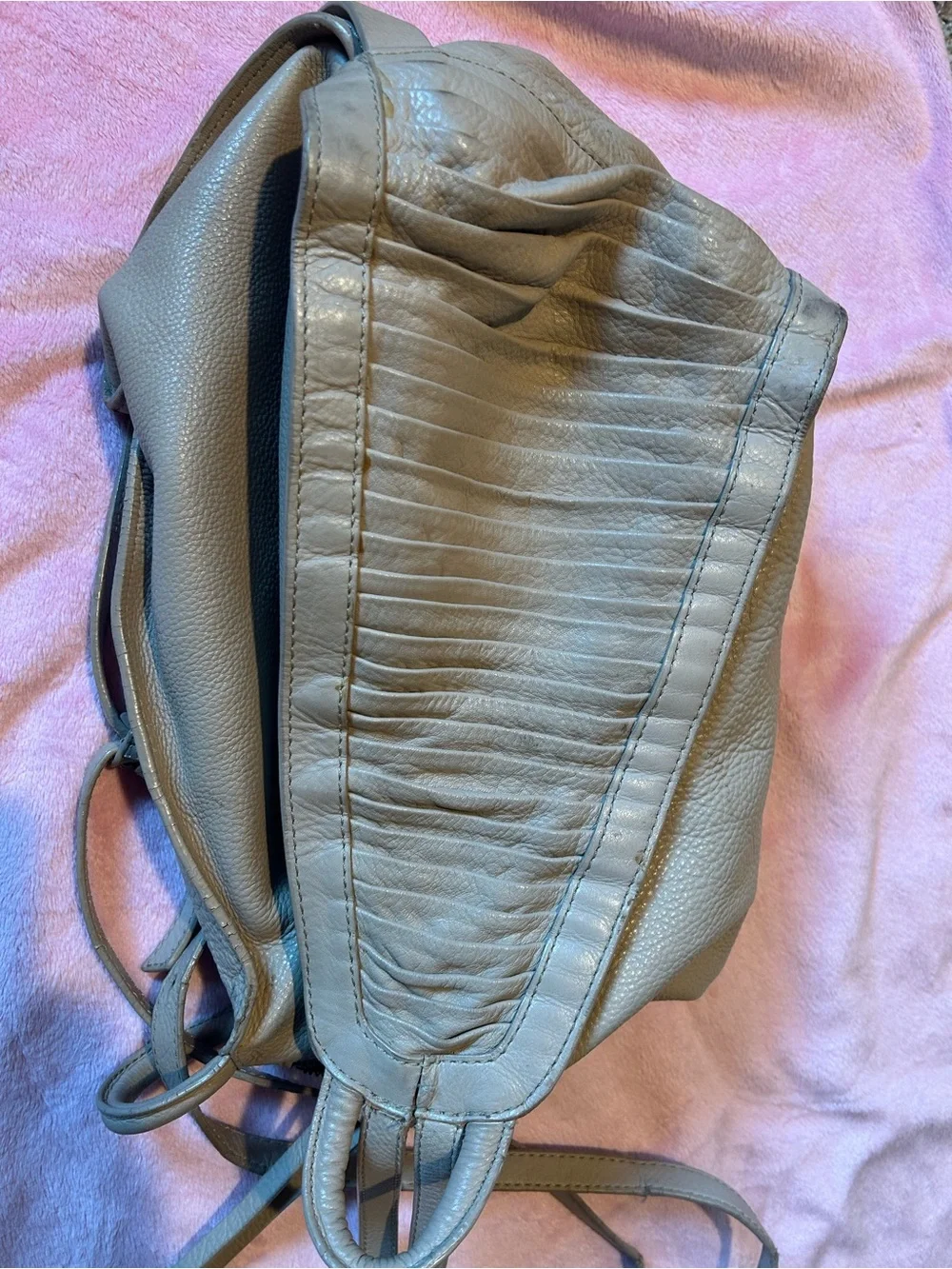 Kooba Calabasa Cream Leather Convertible Backpack Hobo Bag